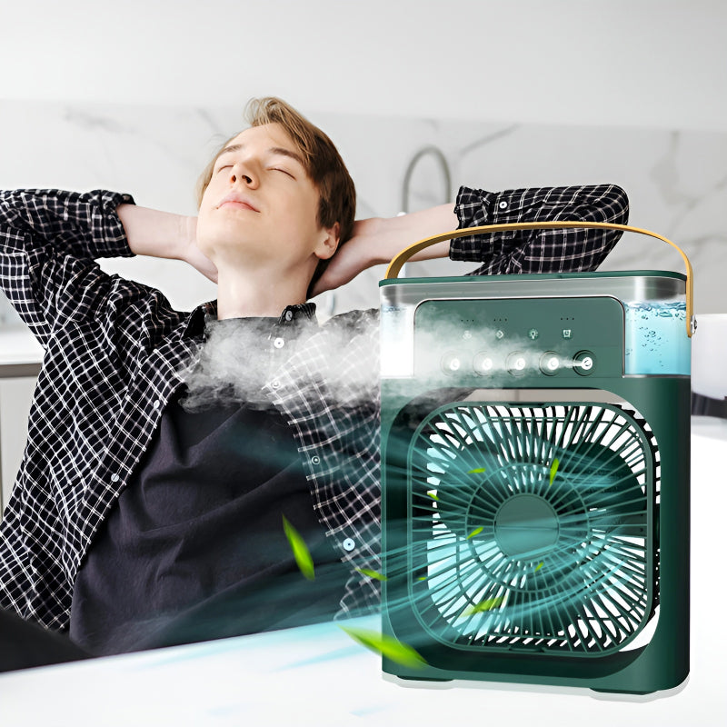 3in1 Portable Air Conditioner Fan, Mini  Air Cooler with 4 Colors LED Light, 4 to 5 Hours Time
